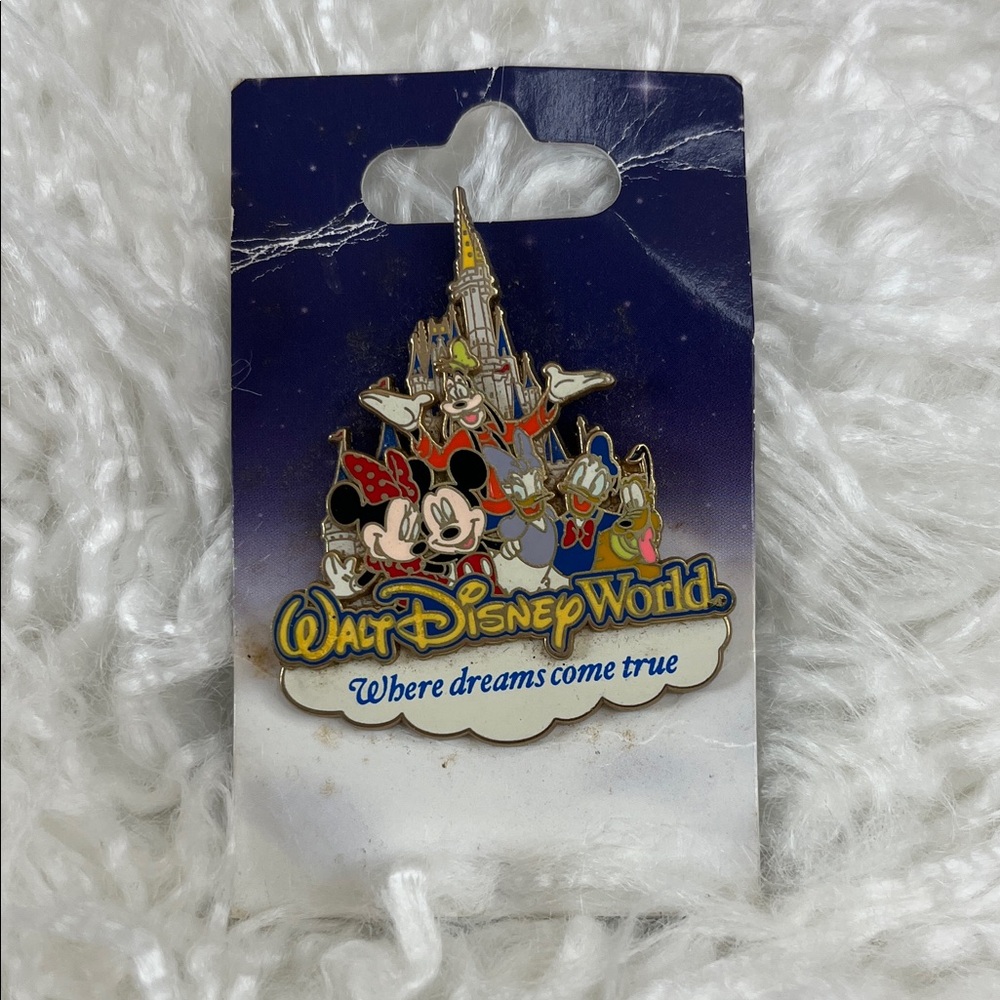 Disney Enamel Pin with Mickey, Minnie and Friends
